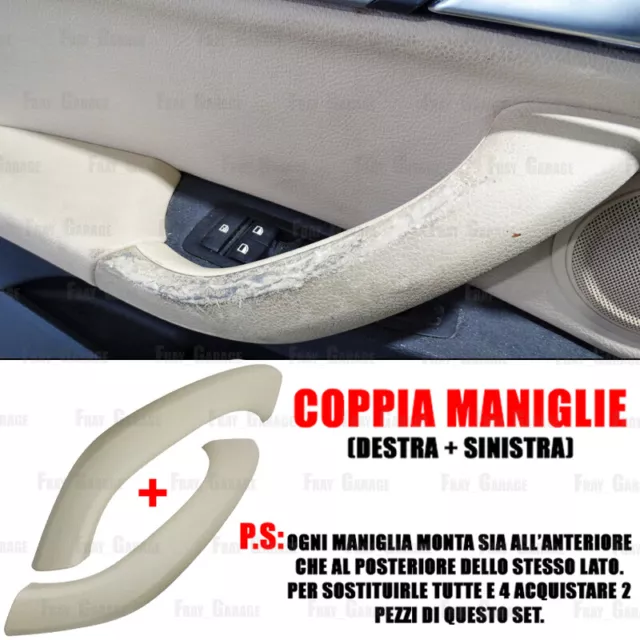 COPPIA Maniglie Interne Destra + Sinistra per BMW X1 / X2 dal 2015 -BEIGE OYSTER