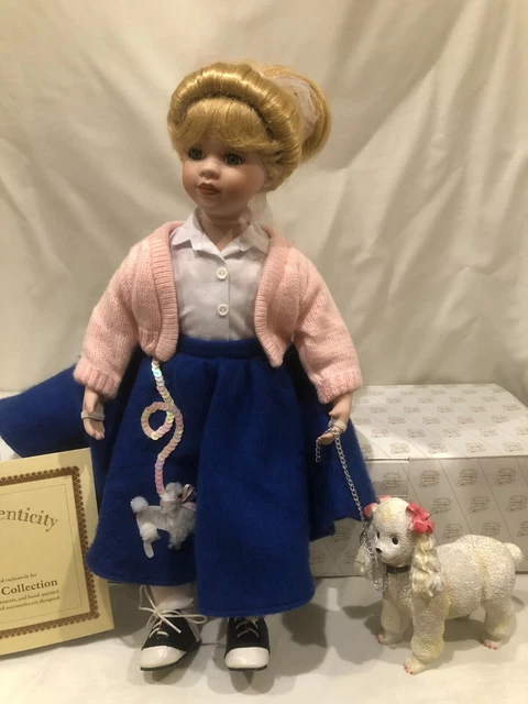 Heritage Signature Collection Porcelain Doll, Peggy Sue Rock 'N' Roll with Dog