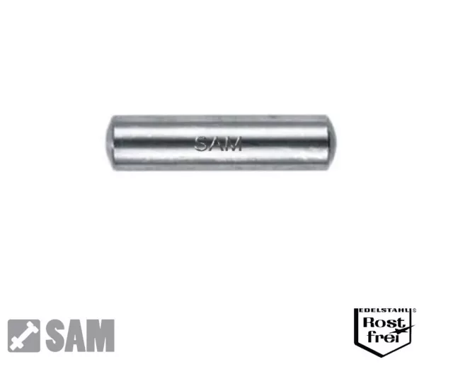 Zylinderstifte DIN 7 / ISO 2338 A1 Edelstahl  Ø 3mm - 5mm bis 50mm Länge