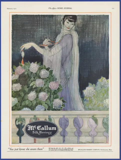 Vintage 1922 McCALLUM Silk Hosiery Lingerie Mary MacKinnon Art Print Ad