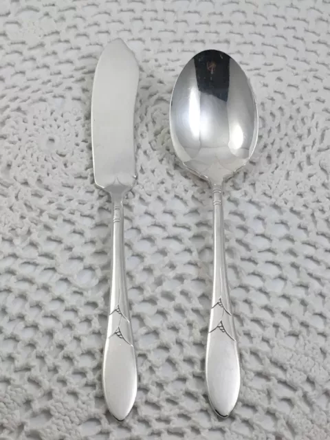 Oneida Community LADY HAMILTON Sugar Spoon & Master Butter Knife Silverplate