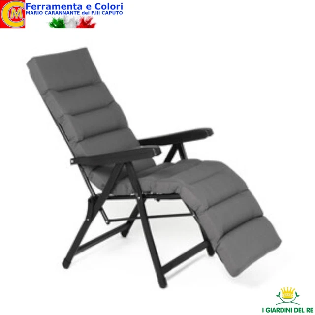 Sedia A Sdraio Relax Flock 9010cn Colore Blu Con Cuscino Imbottito