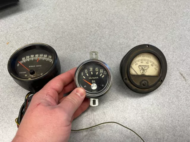 Mechanics lot of 3 Gauges- VDO, HAMMETT, RAC - All untested