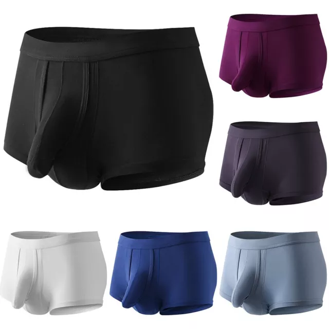 Men's Sport Boxer Briefs with Separate Ball Pouch for Breathable Comfort