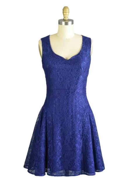Z Spoke by Zac Posen Blue Lace Fit and Flare Dress Size 4