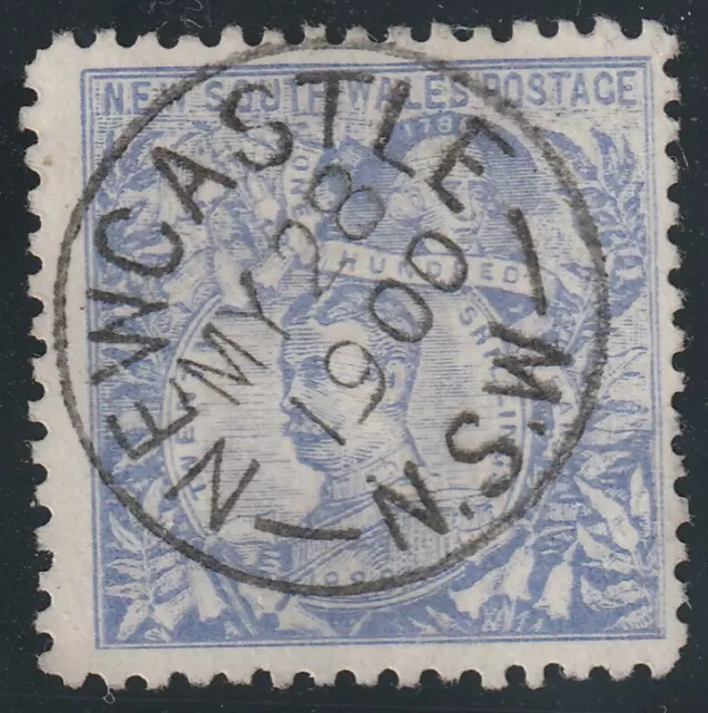 NEW SOUTH WALES NSW 1890, 20 Shill. blue Sc.88a perfor.11, SG 264a NEWCASTLE