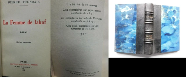 La femme de Iakof  Frondaie Pierre 1933 Edition originale numérotée