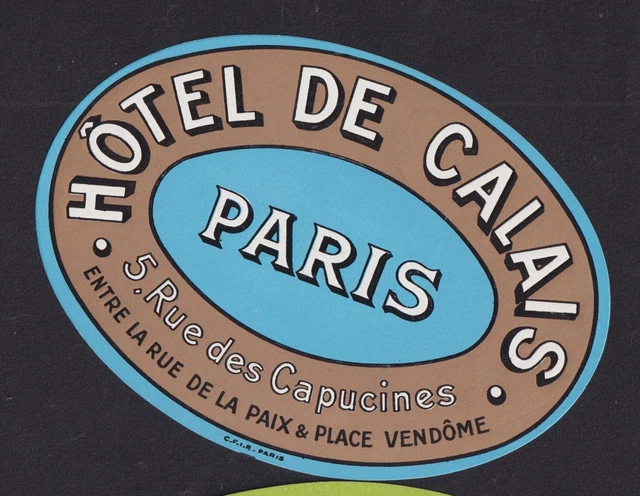 Étiquette de bagage ancienne Hôtel Majestic Paris – Art Déco