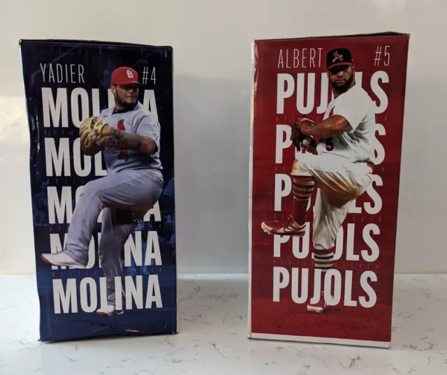Albert Pujols and Yadier Molina mystery pitching SGA bobbleheads