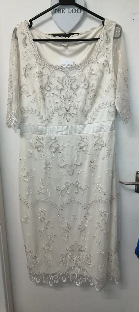 Sposa monsone - Abito lungo polpaillettes ricamate avorio - UK 14 / EUR 42