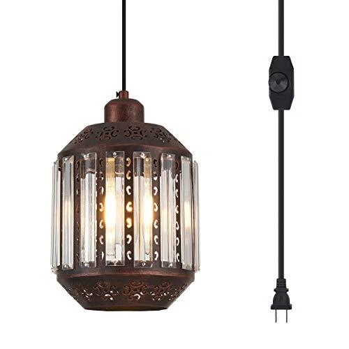 Hanging Lamps Swag Lights Plug in Pendant Light 16.4 FT Cord and Chain/Hanging P