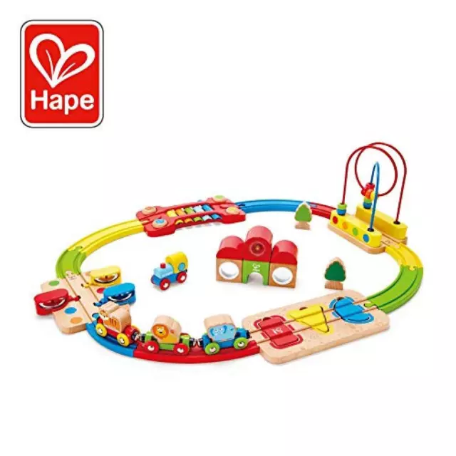 (TG. Taglia Unica) Hape International- Rainbow Puzzle Railway Pista Treno Stazio