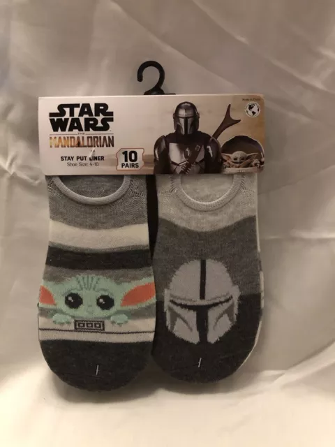 Star Wars Womens Shoe Size 4-10 Baby Yoda 10 Pairs No Show Socks NWT SKU 377