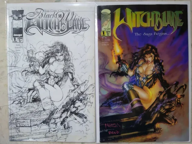 Witchblade #1 - Image 1995 - Michael Turner Art + Top Cow Classics Black & White