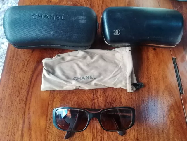 Old CHANEL Sunglasses, 2 X CHANEL  glass Cases