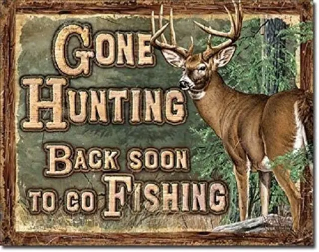 Fisherman's Rules TIN SIGN Funny Fishing Lodge Cabin Metal Poster Wall Decor