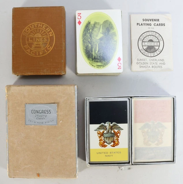 Vintage Southern Pacific Lines Railroad Playing Card Decks