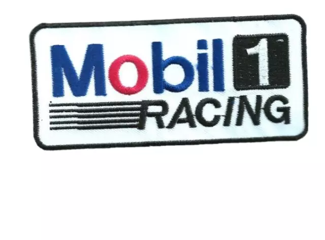 New 2 X 4 1/4 Inch Mobil 1 Racing Iron On Patch Free Shipping