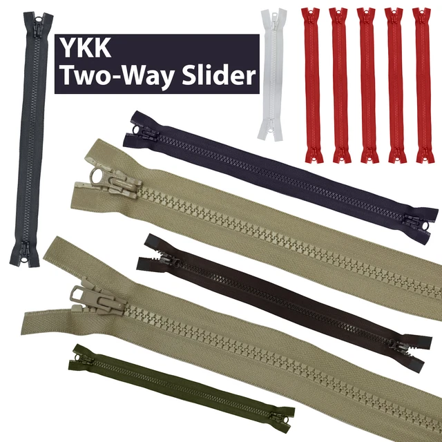 YKK Vislon Fermeture Éclair à Deux Sens Vert Kaki 70 Cm