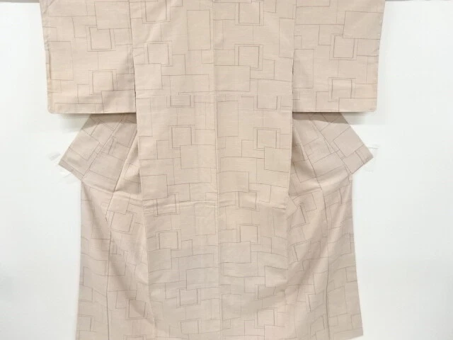 6762906: Japanese Kimono / Antique Kimono / Tsumugi / Woven Abstract Pattern