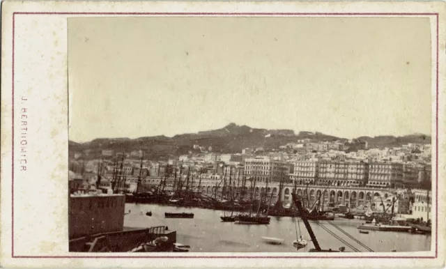 CDV ALGERIE Ca 1875 - Photographe J. BERTHOMIER Vue sur Alger