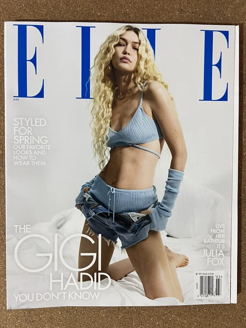ELLE MAGAZINE US Gigi Hadid March 2023 Vintage American Fashion