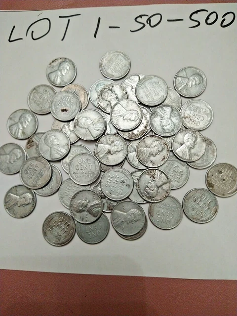 1943-P-D-S Lincoln Steel Wheat Cent Penny  Roll Of 50 Coins  # 50-500 Read First