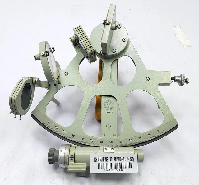 Freiberger Sextant Bemalt Aluminium Rahmen, Holz Griff Navigations Hilfe