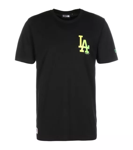 NEW ERA MLB Los Angeles Dodgers Neon Herren Baumwoll-Shirt trendiges Kurzarm-Shi