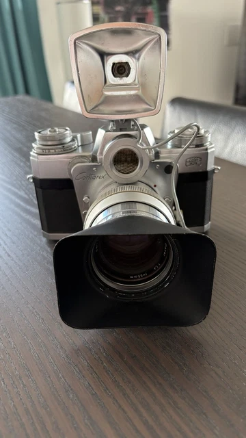 Appareil Zeiss Contarex Super Chromé + Planar 50mm F/2 - A Réviser, Bel état Cosmétique
