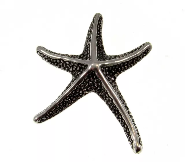 Handcrafted 925 Solid Sterling Silver Ornate Textured Starfish Slide Pendant