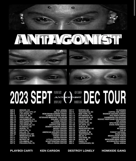 1x PARTERRE - ANTAGONIST TOUR Playboi Carti - 27 novembre 2023 Milano