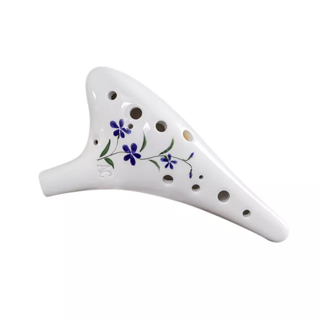 12 Holes Round Head Ceramic Ocarina Alto C Hand Painted Musical Instrument W8W2