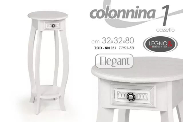 Mobile Comodino Colonnina Elegant In Legno Con Cassetto 32*32*80 Cm Tod-801051
