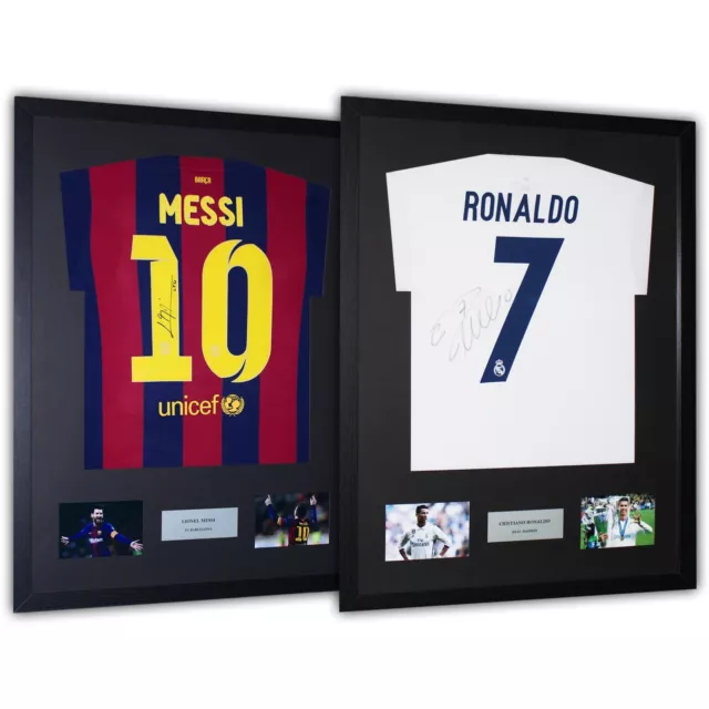 Messi and best sale ronaldo signed shirts