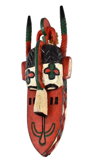 Bamana Kore Horned Mask Suruku Colorful Zoomorphic Mali African Art