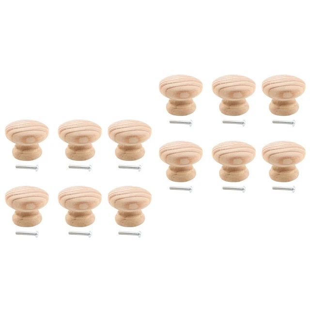 12 Pcs Furniture Hardware Wood Handle Dresser Pulls Drawer Knobs Rural 5
