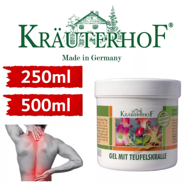 Krauterhof Massage Gel Devil's Claw Eucalyptus For Pain Relief Anti Inflammatory