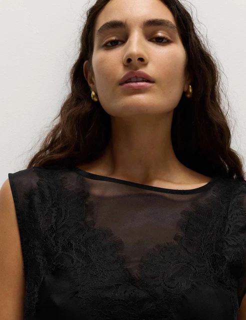 MARKS & SPENCER Womens Tea Midaxi Lace Dress in Black - M&S 7.00 -  PicClick UK