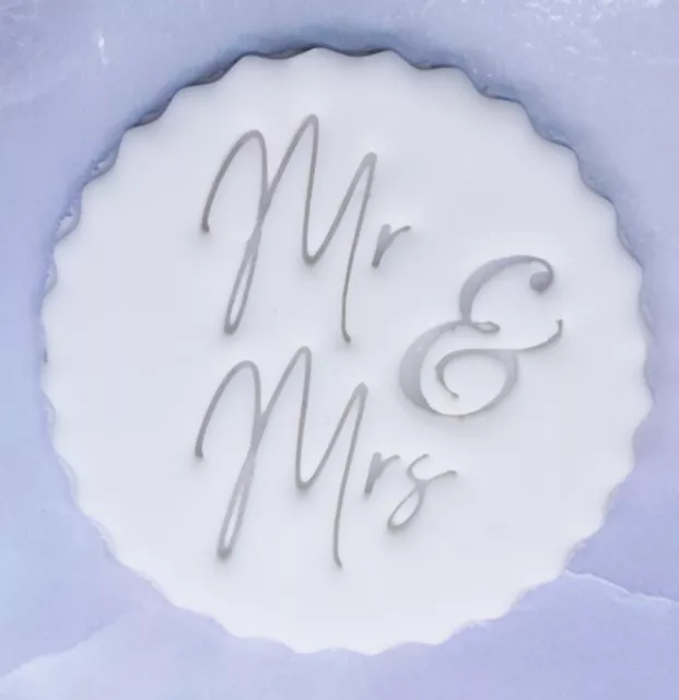 Wedding Mr & Mrs Fondant Embosser Stamp 6cm Embossing stamp for cookies, cakes