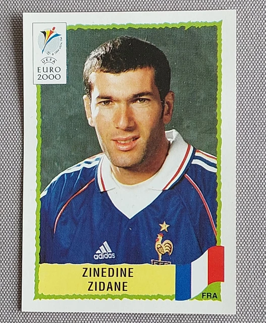 Panini EURO 2000 Sticker Nr. 352 Zinedine Zidane mit schwarzer Rückseite