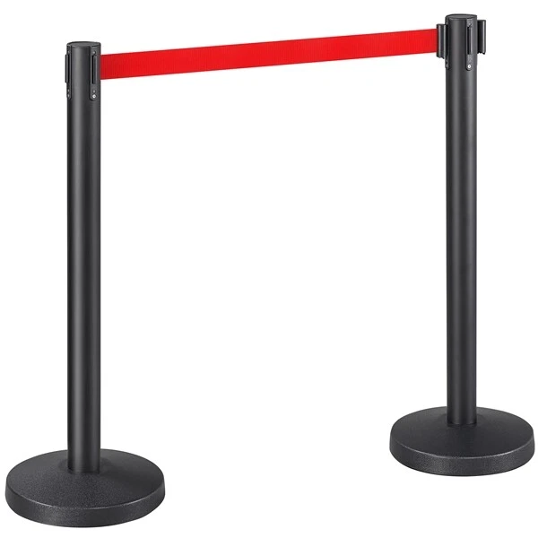 2 x Postes Separadores 200 cm con Cinta Extensible para Filas Postes Divisores