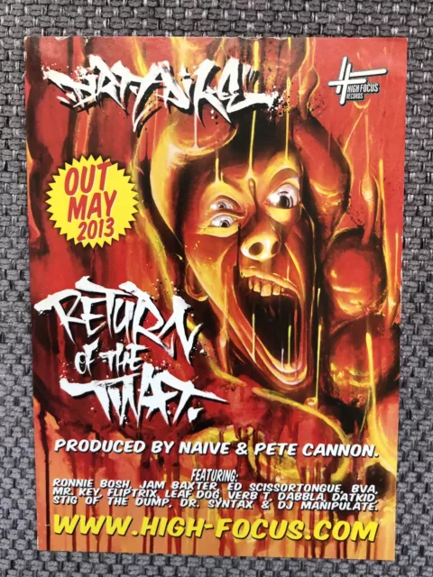 High Focus Dirty Dike Return Of The Twat Tour Flyer Promo UK Hip Hop