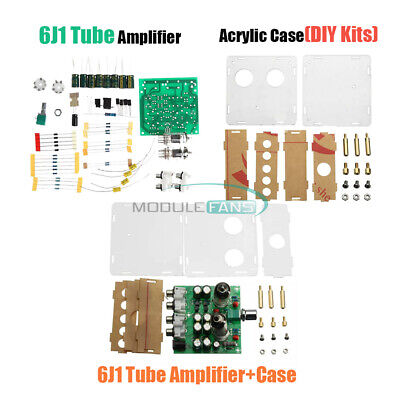 AC12V 2 CH 6J1 Valve Pre-amp Tube Board Headphone Amplifier DIY Acrylic Case Kit