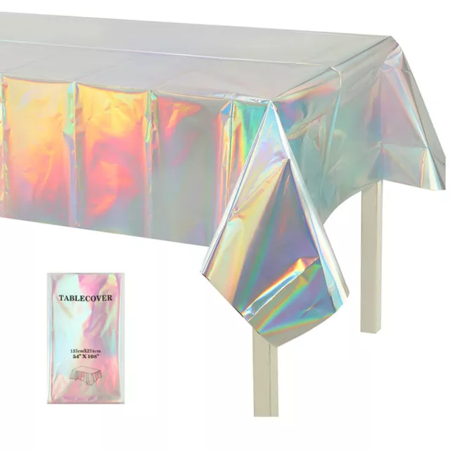 Party Decorations for Women Plastic Tablecloths Shiny Disposable Rectangle Table