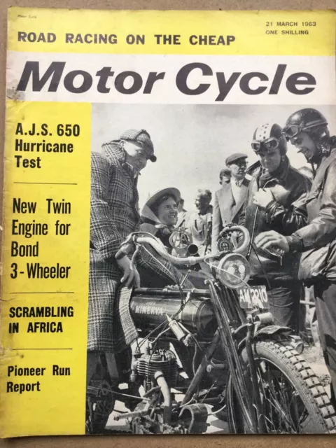 The Motor Cycle Magazine - 21 March 1963 - AJS 650 Hurricane, Bond 3 wheeler.