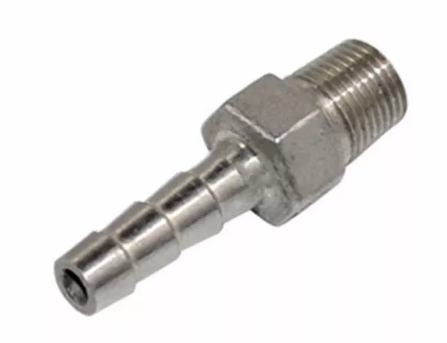 Durable Stainless 10mm Hose Barb Tail - 1/4" BSP Male Straight Connector Fitting