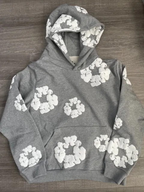NEW Denim Tears The Cotton Wreath hoodie Sweatshirt Grey size XL Authentic