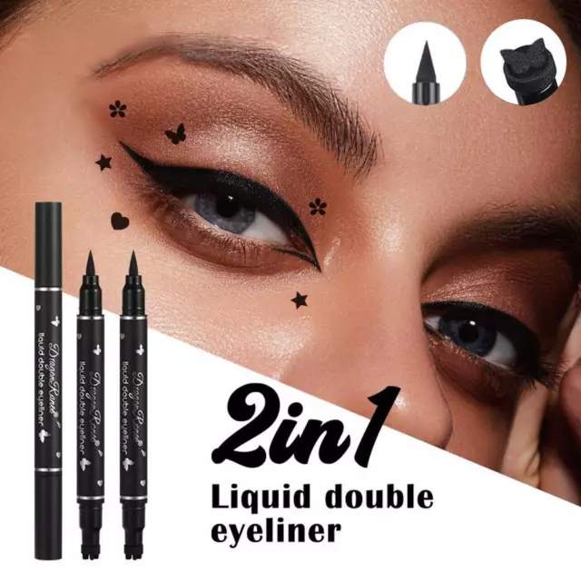 Winged Eyeliner Stamp Waterproof Long Lasting Liquid Eye Makeup Pen Tool G5B2