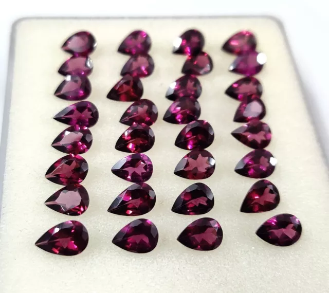 Lotto di granato rodolite pulito rosa scuro naturale AAA 4X6 mm taglio a pera